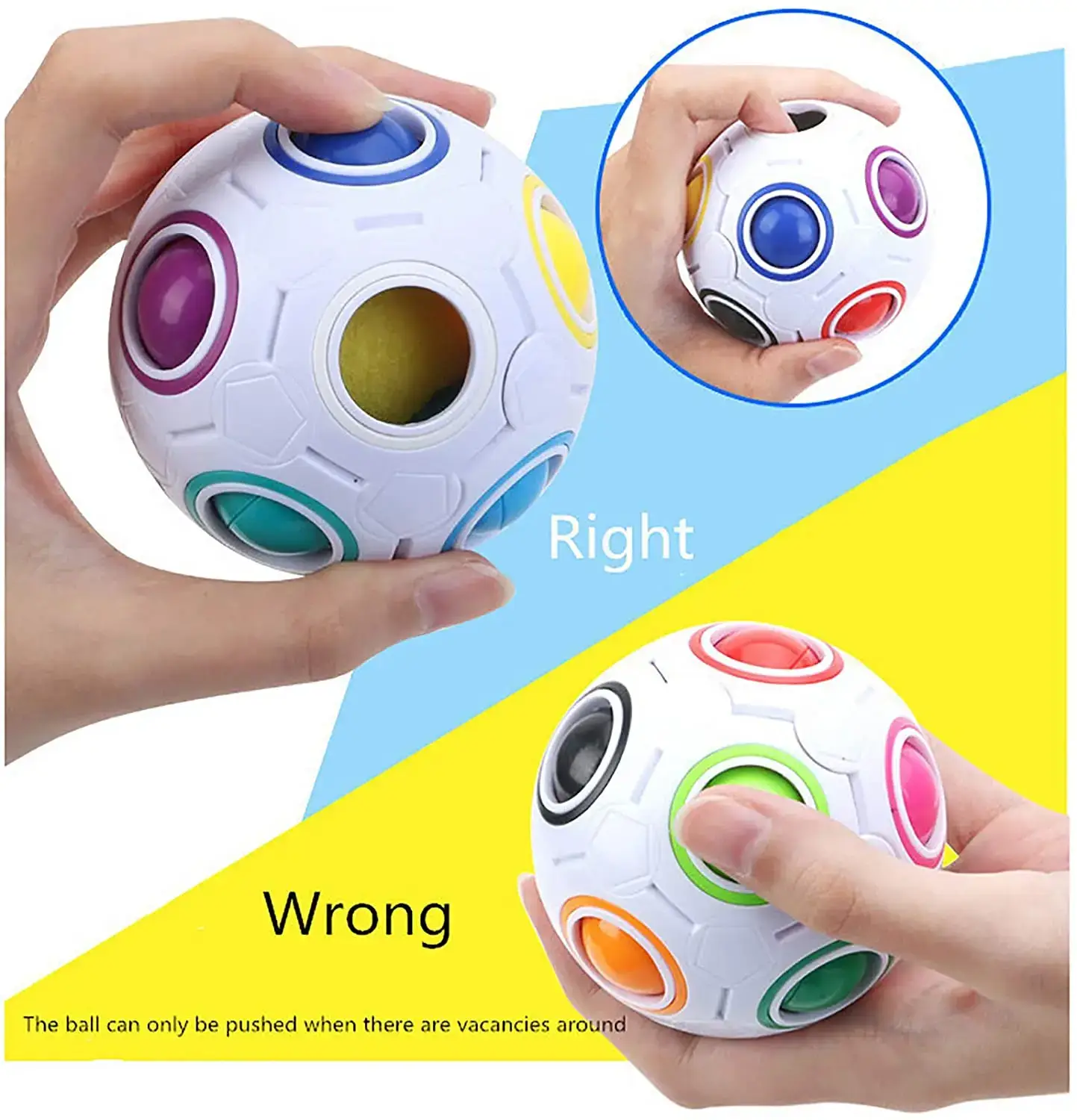 Rainbow Puzzle Ball Magic Speed Cube Ball Fun Stress Reliever