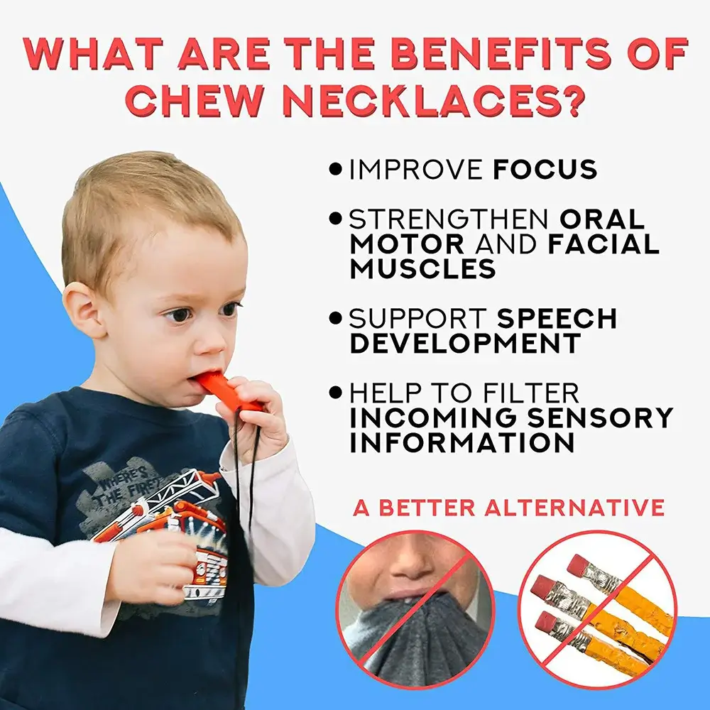 Sensory Chew Necklace Brick Chewy Kids Silicone