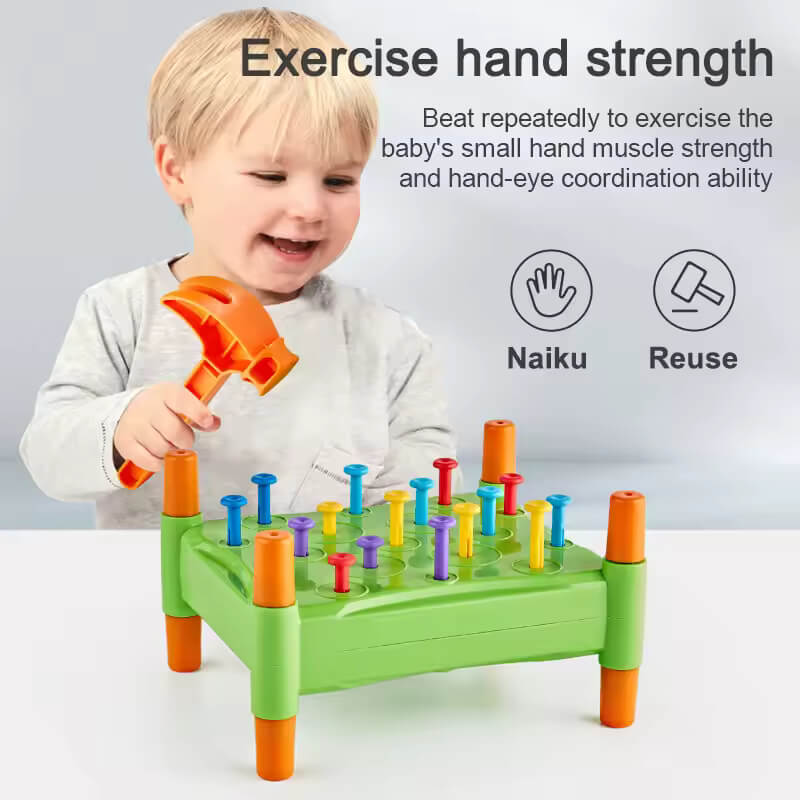 Toddler Hammer Nails Toys Montessori Fine Motor Training Color Cognition Sensory Educational Game