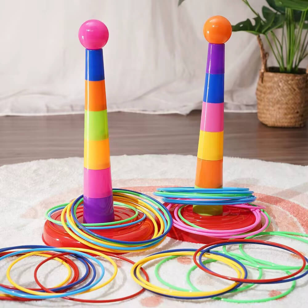 Kids Outdoor Fun Sports Parent-child Sensory Play Toy Circle Ferrule Stacked Layers Game
