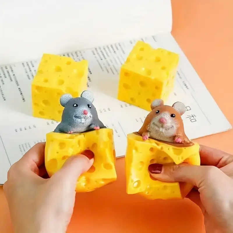 1pc Cute Mouse Squeeze Toy – Sensory Toy & Pen Holder – Yellow Easter Gift