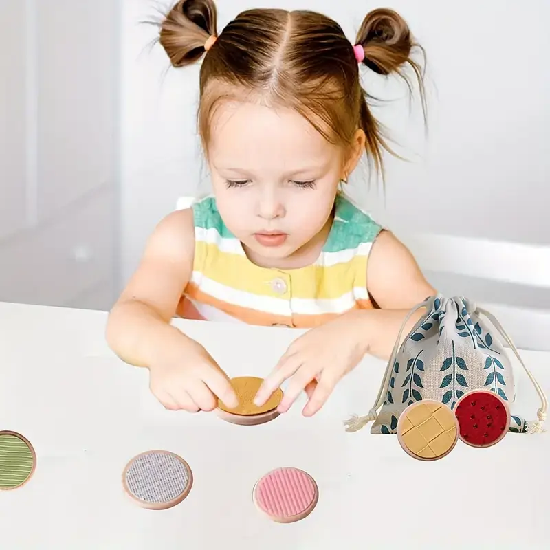 8 Pcs | Wooden Sensory Touch Board for Kids, Tactile Exploration Toy for Sensory Development