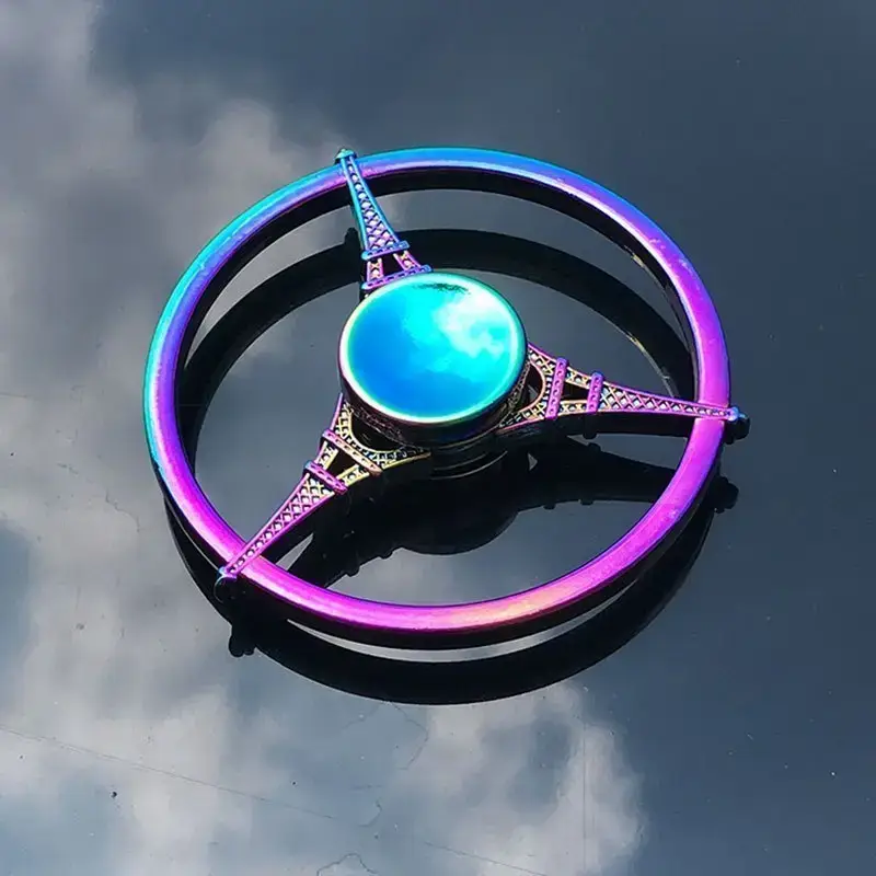 1pc Rainbow Fidget Spinner, Metal Spinner, Colorful Finger Spinner, High-speed Manual Spinner, Finger Toy, Finger Tuner