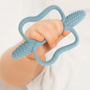Integrated Silicone Teething Stick with Handle, Baby Toy Teether, Available in 6 Colors, Corn-Shaped Teether