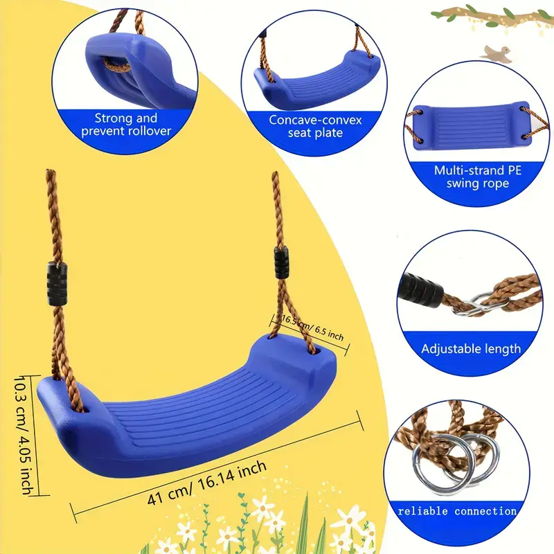 2-in-1 Swing Chair – Durable Plastic, Red & Blue Options, Perfect for Indoor/Outdoor Use
